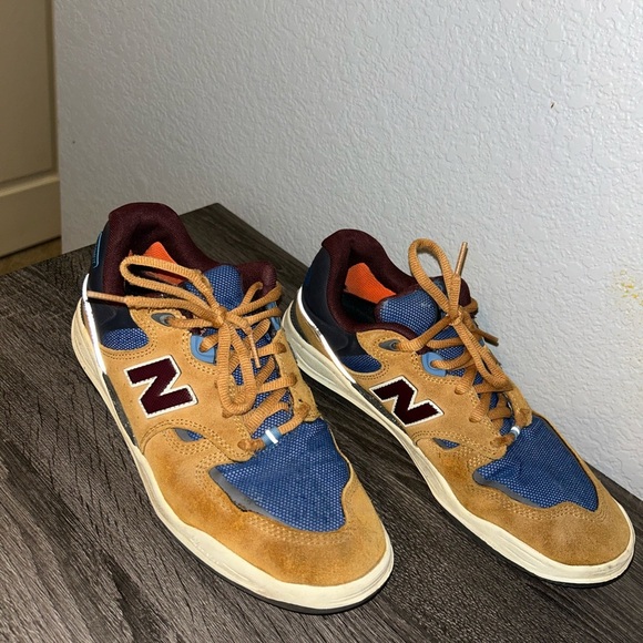 New Balance Men’s Blue and Brown Sneakers - Picture 2 of 5